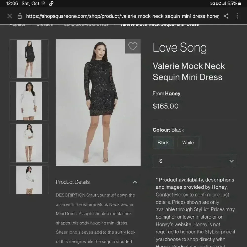Love song Valerie Mock neck sequin mini dress square one